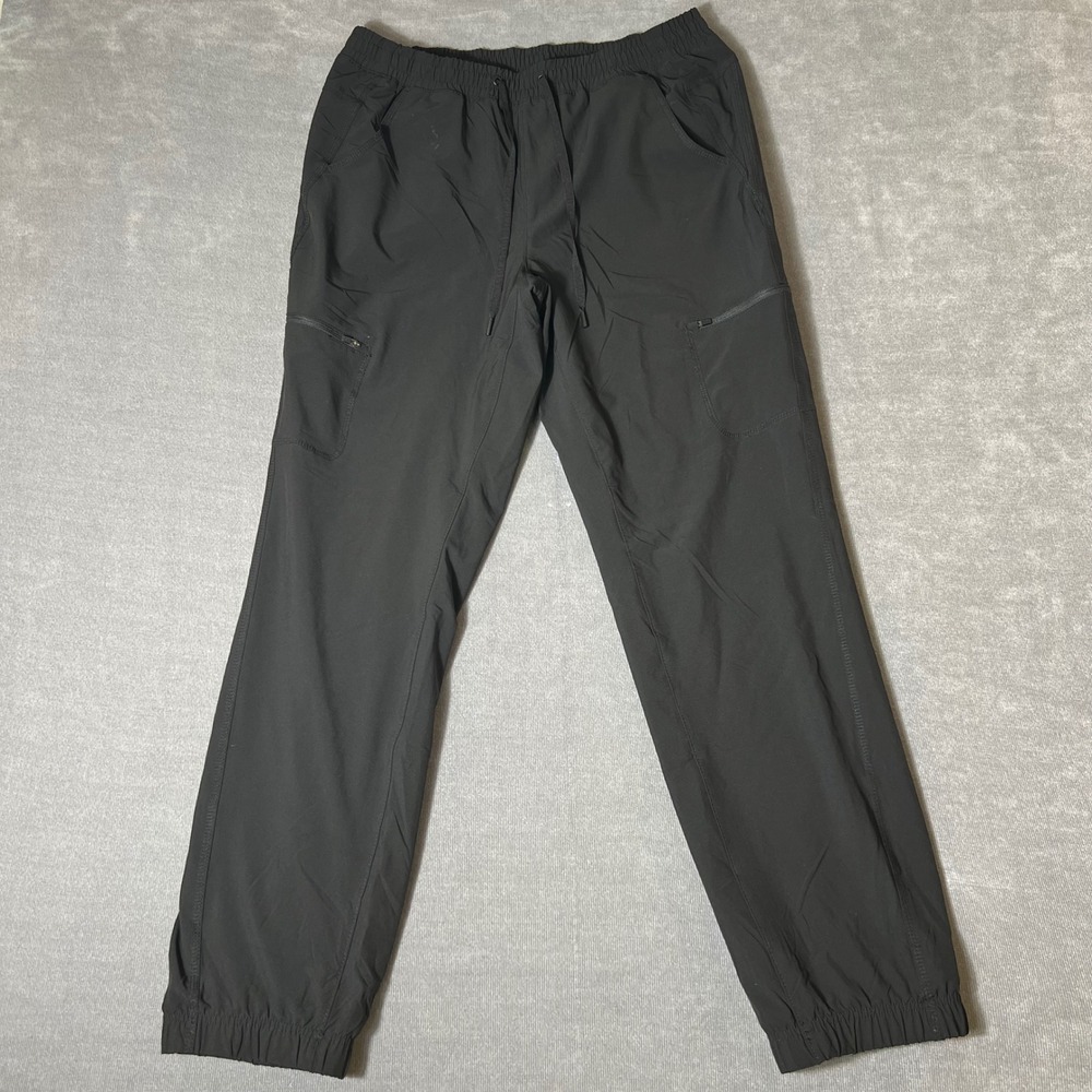 Eddie Bauer Womens Fleece Lined Cargo Joggers Black Size 10 Hiking Pants Pockets